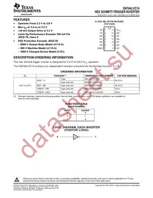 SN74ALVC14DG4 datasheet  